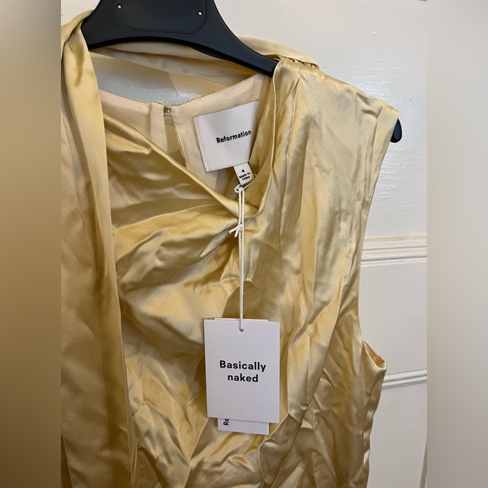 New Reformation Norella Top in Blonde Silk | 4 - Picture 10 of 10